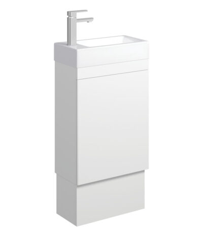 Edge 450 Ensuite Vanity on Kickboard, No Overflow, Satin White
