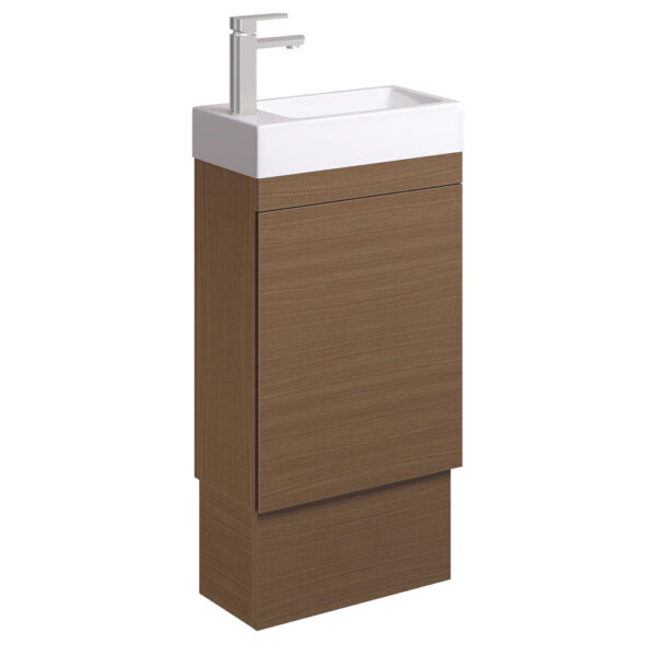 Edge 450 Ensuite Vanity on Kickboard, No Overflow, Walnut