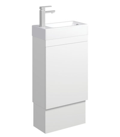 Edge 450 Ensuite Vanity on Kickboard with Overflow, Satin White