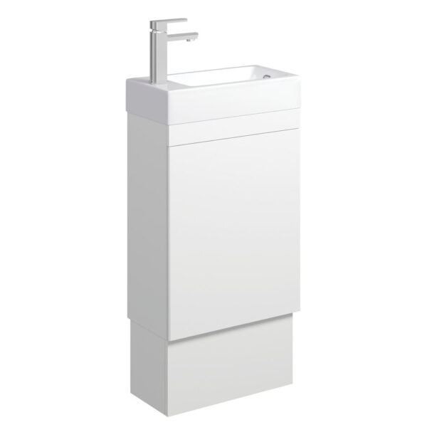 Edge 450 Ensuite Vanity on Kickboard with Overflow, Satin White