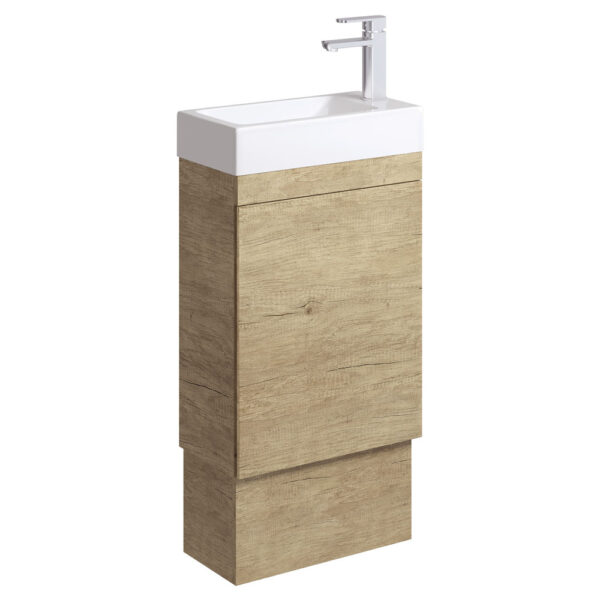 Edge 450 Ensuite Vanity on Kickboard with Overflow, Scandi Oak