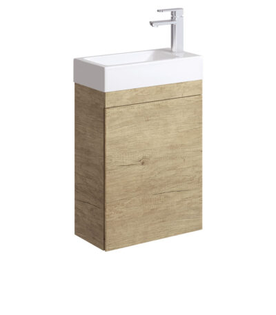 Edge 450 Ensuite Wall-Hung Vanity, No Overflow, Scandi Oak