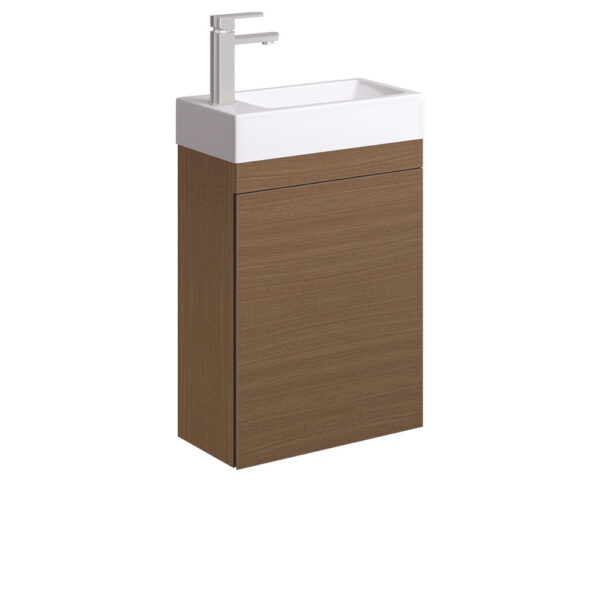 Edge 450 Ensuite Wall-Hung Vanity, No Overflow, Walnut