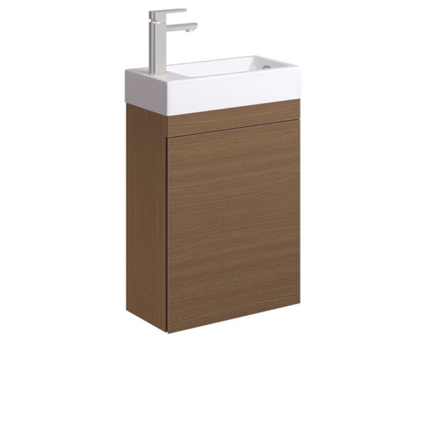 Edge 450 Ensuite Wall-Hung Vanity with Overflow, Walnut
