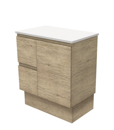 Edge Scandi Oak 750 Cabinet on Kickboard, Left Hand Drawers