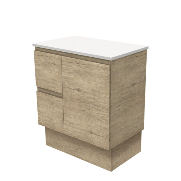 Edge Scandi Oak 750 Cabinet on Kickboard, Left Hand Drawers