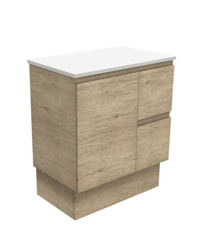Edge Scandi Oak 750 Cabinet on Kickboard, Right Hand Drawers