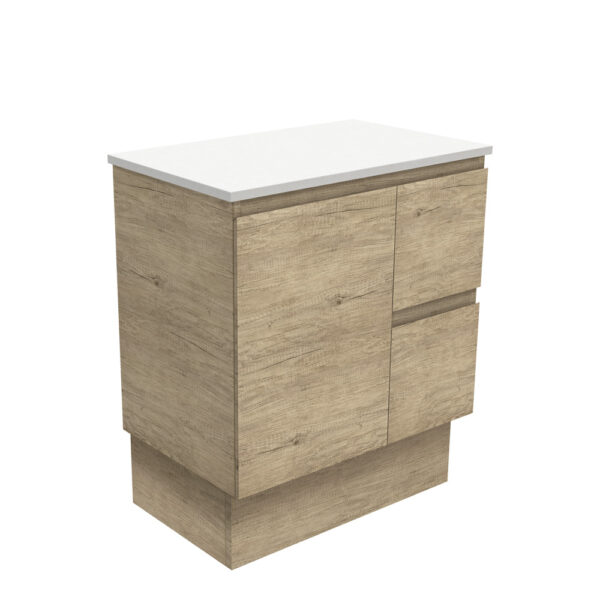 Edge Scandi Oak 750 Cabinet on Kickboard, Right Hand Drawers