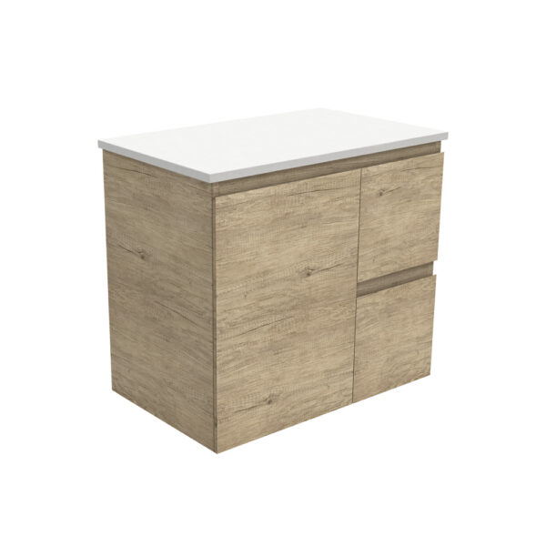 Edge Scandi Oak 750 Wall-Hung Cabinet, Right Hand Drawers