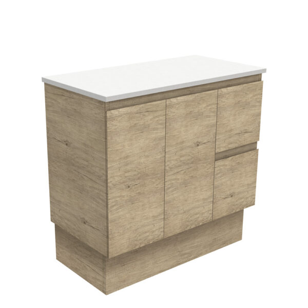 Edge Scandi Oak 900 Cabinet on Kickboard, Right Hand Drawers