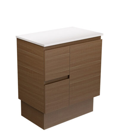 Edge Walnut 750 Cabinet on Kickboard, Left Hand Drawers