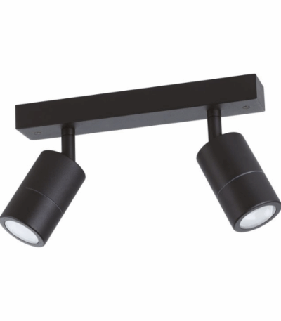 Eglo Fremantle 2 Light Adjustable Outdoor Ceiling Light Black