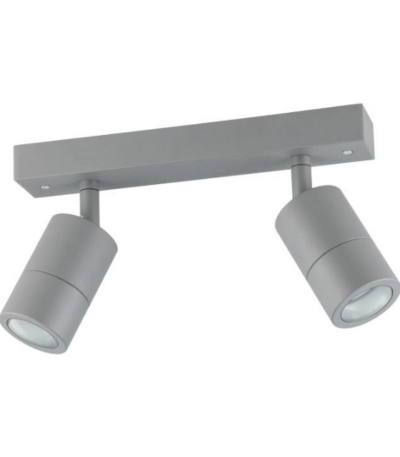 Eglo Fremantle 2 Light Adjustable Outdoor Ceiling Light Silver Grey