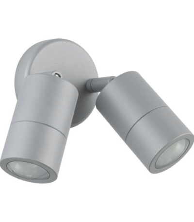 Eglo Fremantle 2 Light Adjustable Outdoor Wall Light Silver Grey