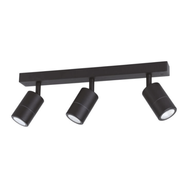 Eglo Fremantle 3 Light Adjustable Outdoor Ceiling Light Black