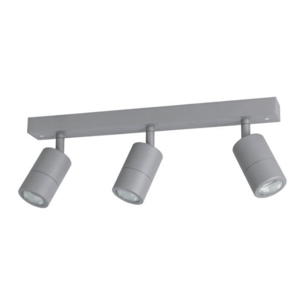 Eglo Fremantle 3 Light Adjustable Outdoor Ceiling Light Silver Grey