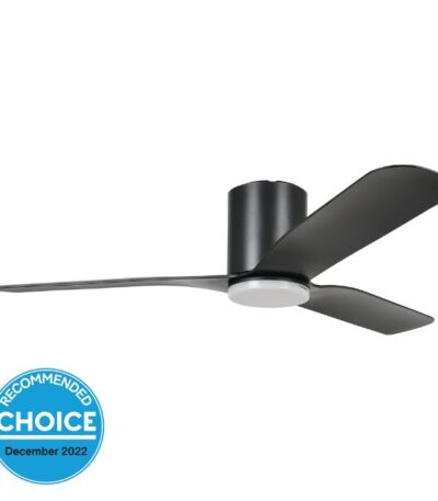 Eglo Iluka 52 Inch DC Fan 18W LED Tri-Col Black Hugger