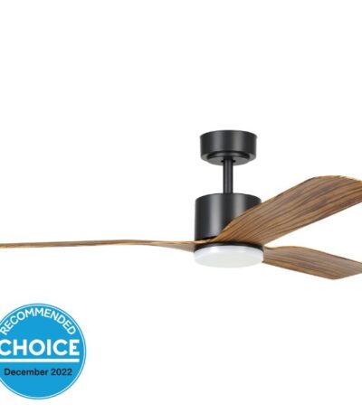 Eglo Iluka 52 Inch DC Fan 18W LED Tri-Col Black Wood