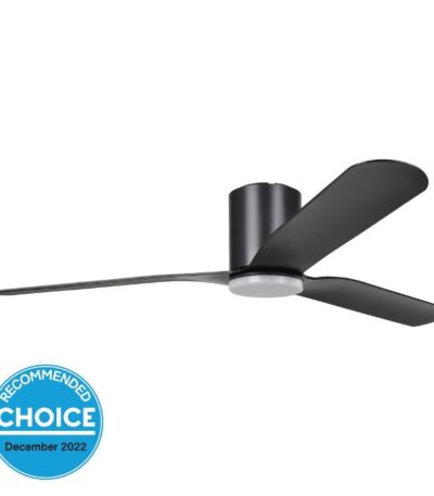 Eglo Iluka 60 Inch DC Fan 18W LED Tri-Col Black Hugger