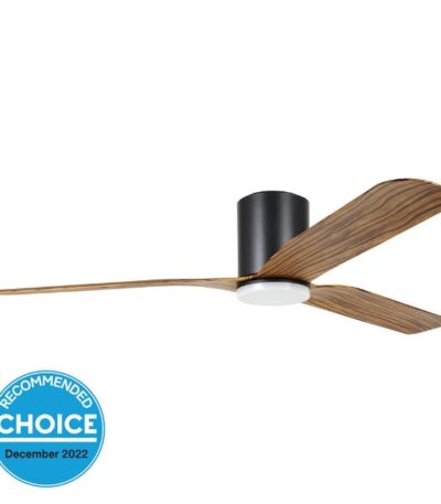 Eglo Iluka 60 Inch DC Fan 18W LED Tri-Col Black Wood Hugger
