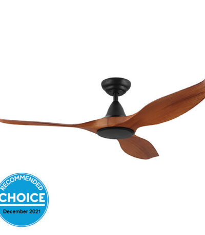 Eglo Noosa 52in 132cm DC Ceiling Fan - Black with Teak Finish