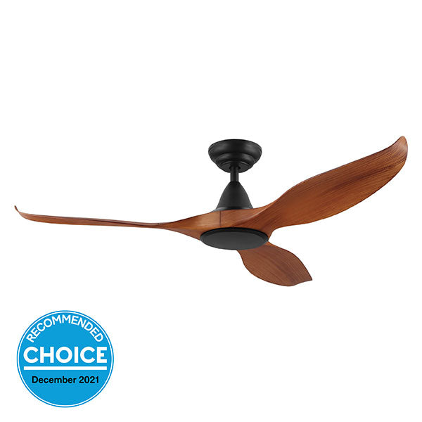 Eglo Noosa 52in 132cm DC Ceiling Fan - Black with Teak Finish