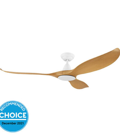 Eglo Noosa 60in 152cm DC Ceiling Fan - White with Bamboo Finish