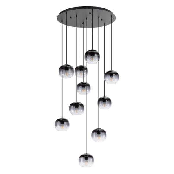 Eglo Oilella Sonstige Cluster Pendant Light Black Grey Glass