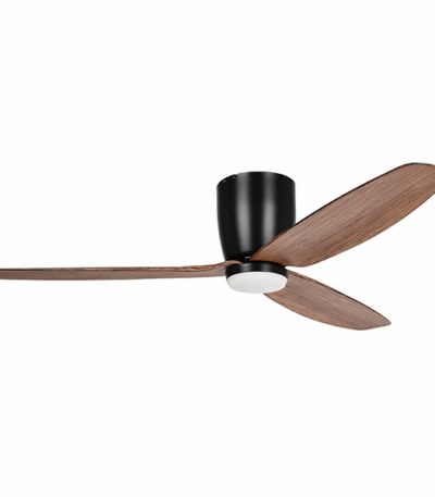 Eglo Seacliff 52in 132cm DC Ceiling Fan with 15W LED CCT Light - Black with Light Walnut finish