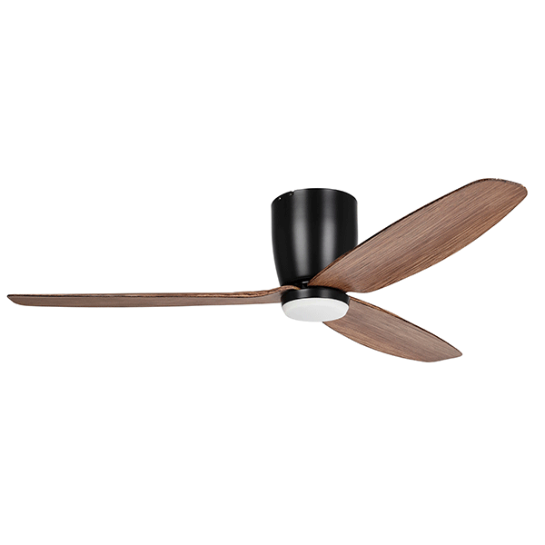 Eglo Seacliff 52in 132cm DC Ceiling Fan with 15W LED CCT Light - Black with Light Walnut finish