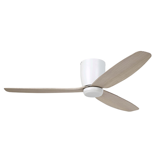 Eglo Seacliff 52in 132cm DC Ceiling Fan with 15W LED CCT Light - White with Oak finish