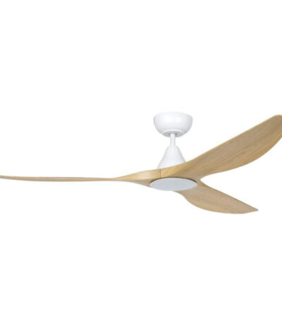 Eglo Surf 60in 152cm Ceiling Fan with 20W LED CCT Light - White with Oak Finish