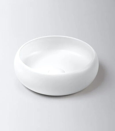 Eight Quarters 360mm Luna Circle Basin - Matt White