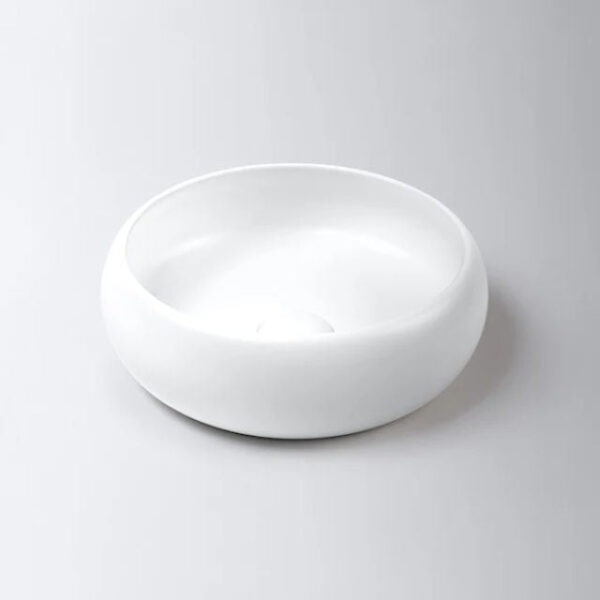 Eight Quarters 360mm Luna Circle Basin - Matt White