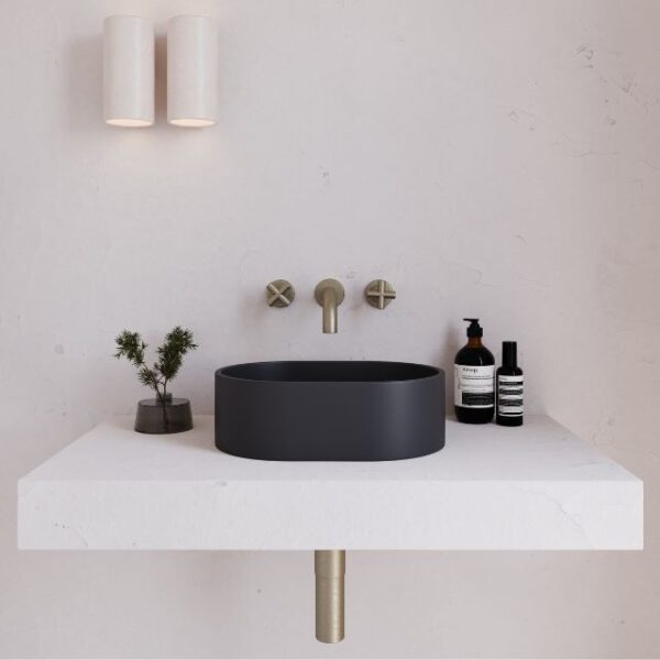Eight Quarters 400mm x 280mm Concrete Mini Pod Above Counter Basin - Charcoal