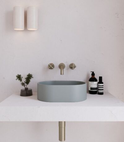 Eight Quarters 400mm x 280mm Concrete Mini Pod Above Counter Basin - Grey