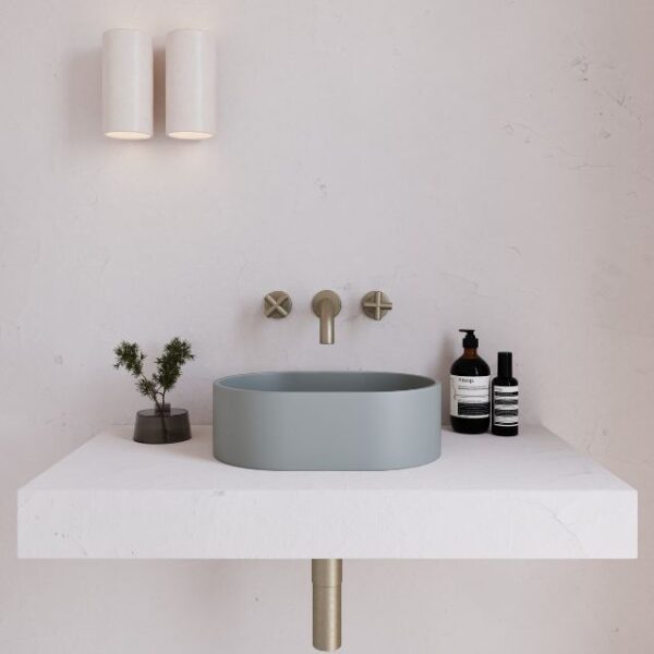 Eight Quarters 400mm x 280mm Concrete Mini Pod Above Counter Basin - Grey