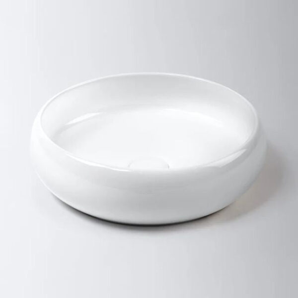 Eight Quarters 415mm Luna Large Circle Basin - Gloss White