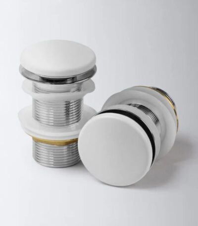 Eight Quarters Fluted Concrete Pop-up Waste - White
