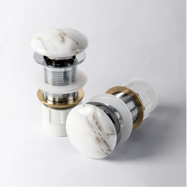 Eight Quarters Gloss Marble Ceramic Pop-up Waste