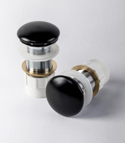 Eight Quarters Matte Black Ceramic Pop Up Waste