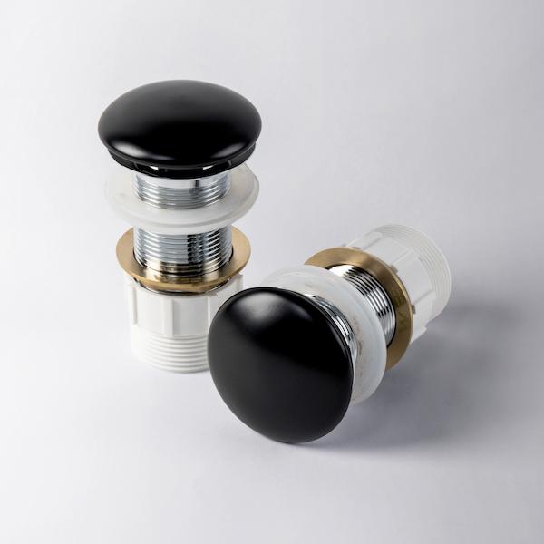 Eight Quarters Matte Black Ceramic Pop Up Waste
