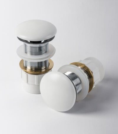 Eight Quarters Matte White Ceramic Pop Up Waste