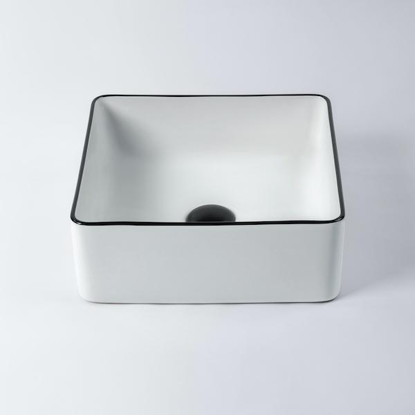 Eight Quarters Montalto Square Contemporary Black Rim Basin