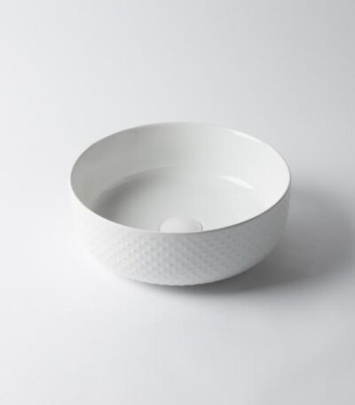 Eight Quarters Seymour Studs Circle Gloss White Basin