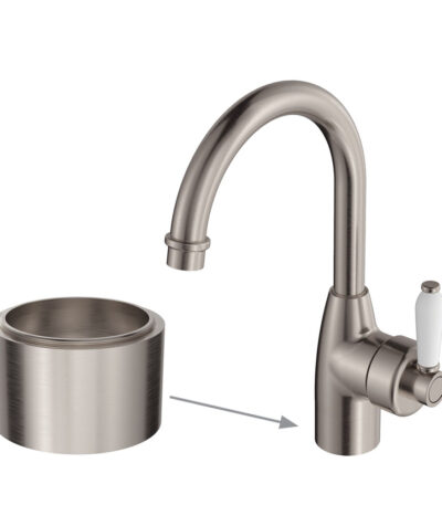 Eleanor 30mm Base Riser for Basin Mixers, Brushed Nickel