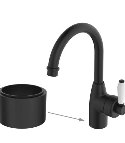 Eleanor 30mm Base Riser for Basin Mixers, Matte Black