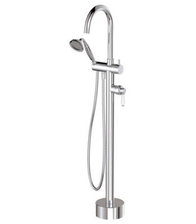 Eleanor Floor Mixer & Shower, Chrome / Ceramic
