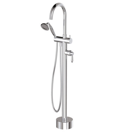 Eleanor Floor Mixer & Shower, Chrome / Chrome