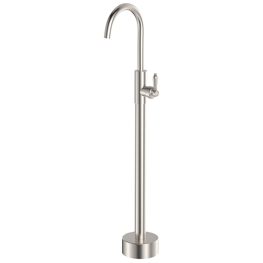 Eleanor Floor Mounted Basin/Bath Mixer, Brushed Nickel / Brushed Nickel
